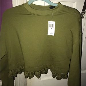 Puma Tops - Fenty Puma Cropped Hoodie Nwt Army Green Puma Tops - Fenty Puma Cropped Hoodie Nwt Army Green